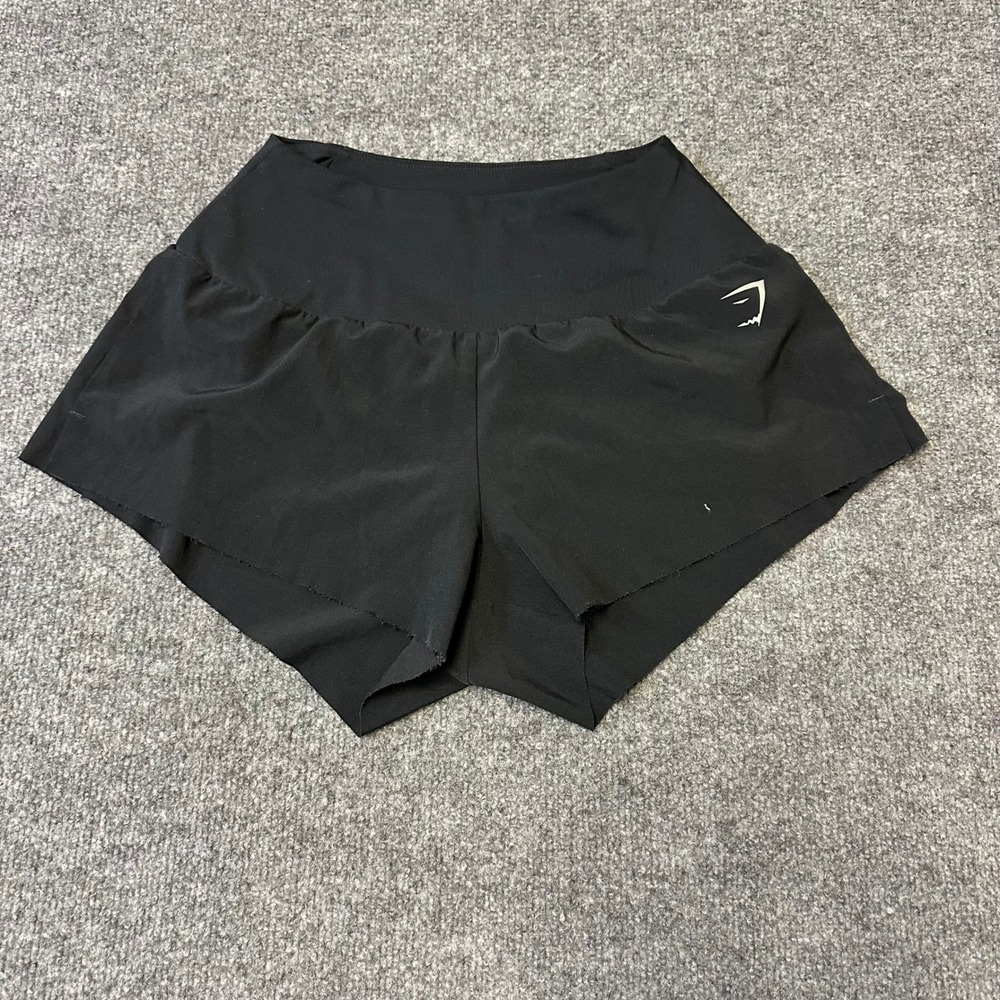 Gymshark Shorts Womens Size S Black Athletic Running Breathable Reflective Logo